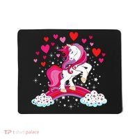 Unicorn Valentines Day Love Heart Rainbow Mousepad thumb 0