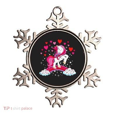 Unicorn Valentines Day Love Heart Rainbow Ornament