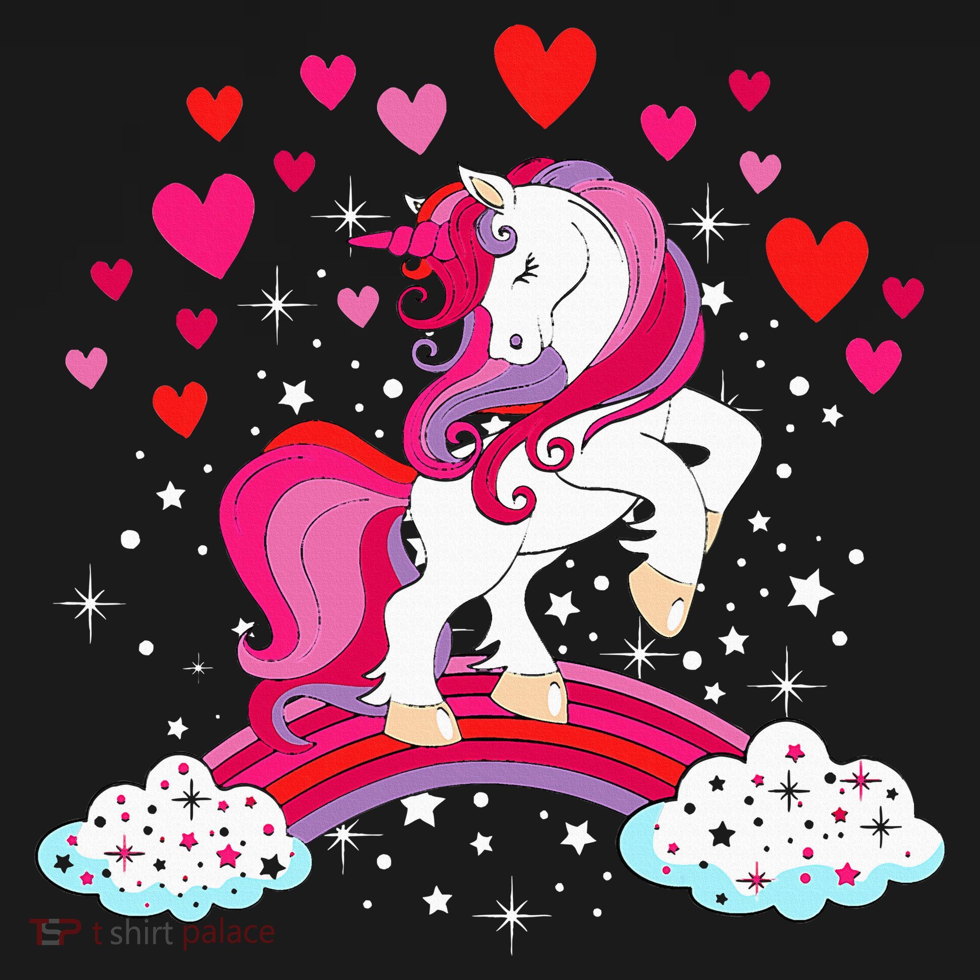 Unicorn Valentines Day Love Heart Rainbow Women's Tank Top