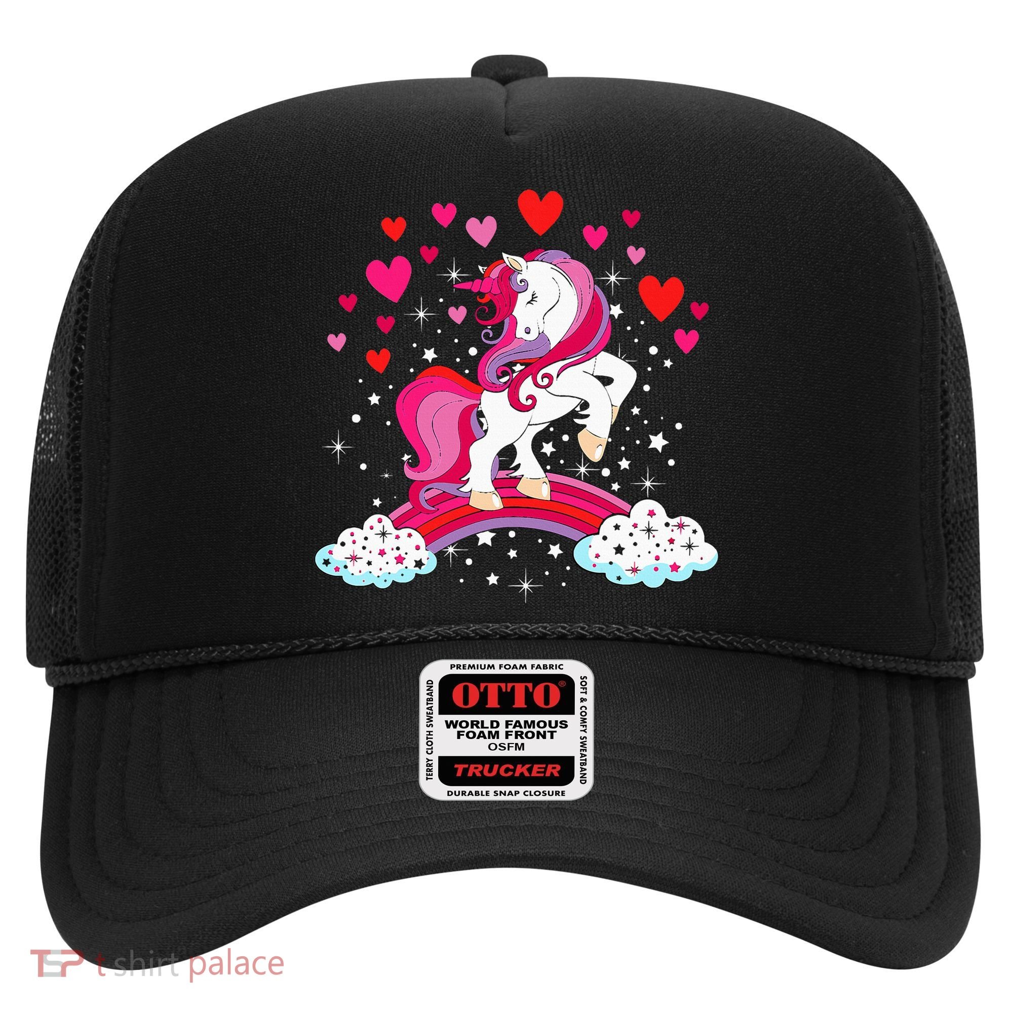 Unicorn Valentines Day Love Heart Rainbow Hat