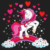 Unicorn Valentines Day Love Heart Rainbow Hat thumb 2
