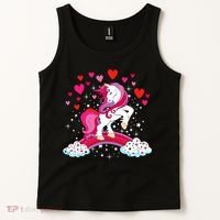 Unicorn Valentines Day Love Heart Rainbow Tank Top thumb 2