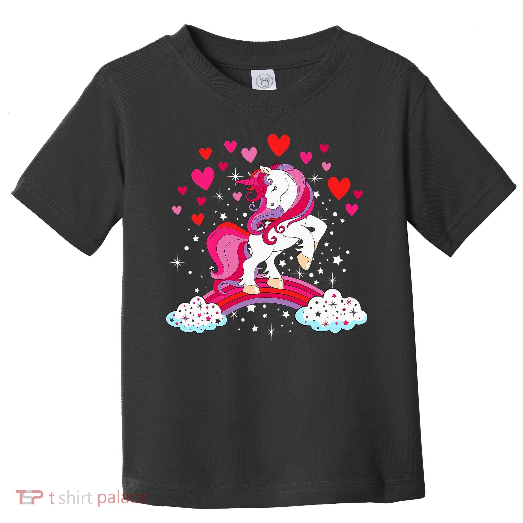 Unicorn Valentines Day Love Heart Rainbow Toddler T-Shirt