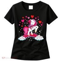 Unicorn Valentines Day Love Heart Rainbow Women's T-Shirt thumb 0
