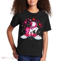 Unicorn Valentines Day Love Heart Rainbow Kids T-Shirt thumb 2