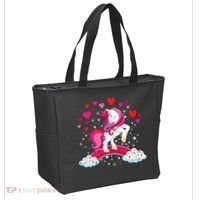 Unicorn Valentines Day Love Heart Rainbow Tote Bag thumb 2