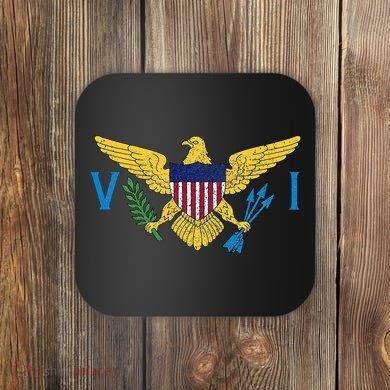 Us Virgin Islands Usvi Flag Pride Souvenir Coaster