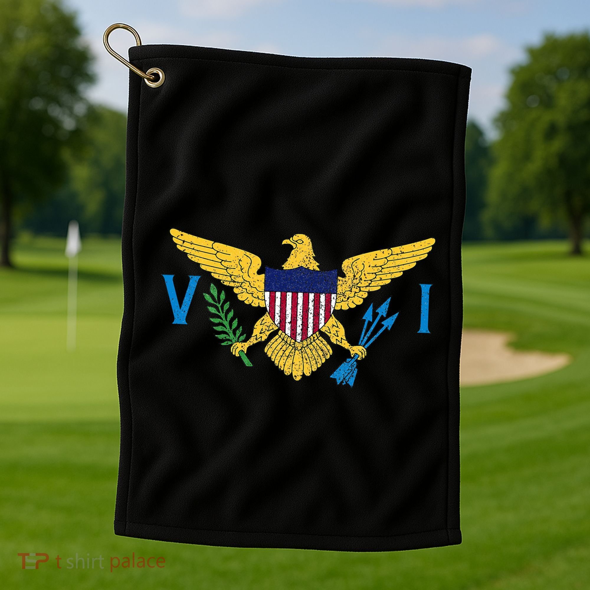 Us Virgin Islands Usvi Flag Pride Souvenir Golf Towel