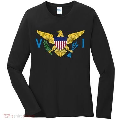 Us Virgin Islands Usvi Flag Pride Souvenir Women's Long Sleeve Shirt