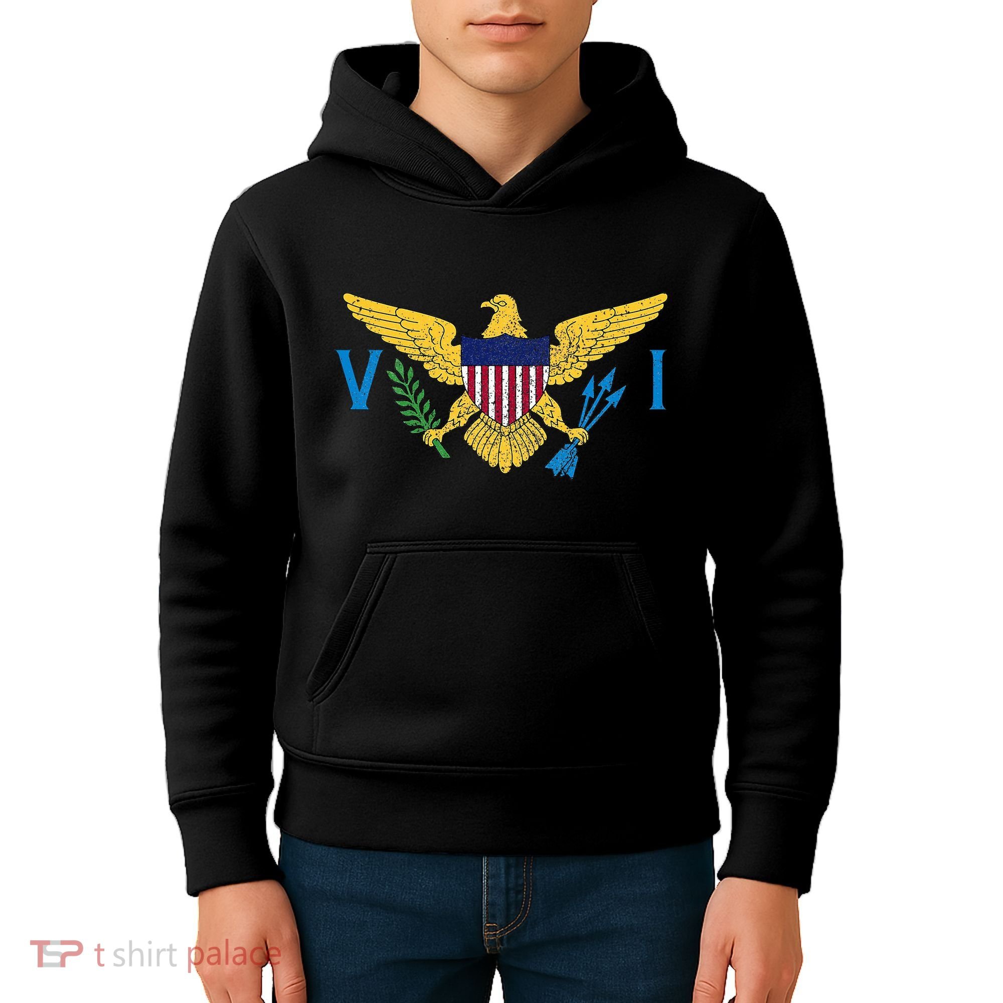Us Virgin Islands Usvi Flag Pride Souvenir Kids Hoodie