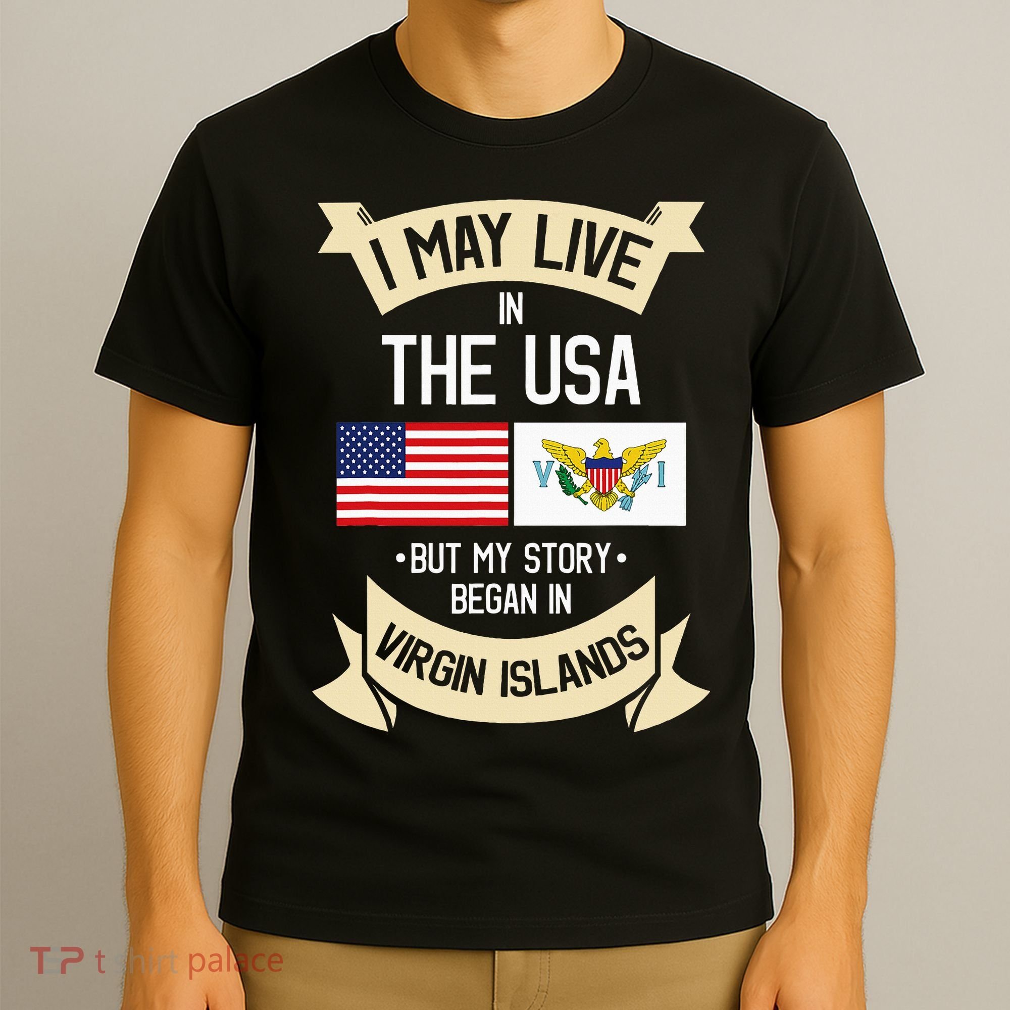 Us Virgin Islands Roots American Flag Usa Gifts T-Shirt