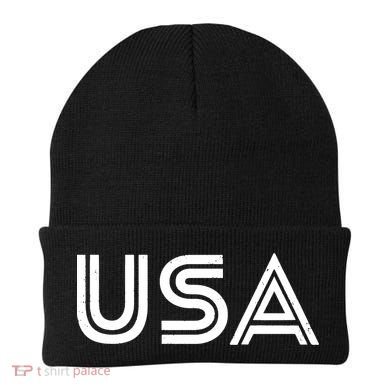 Usa Vintage Patriotic Logo Beanie
