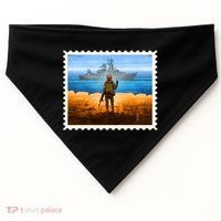 Ukraine Vs Russian Warship Stamp USA-Made Doggie Bandana thumb 0
