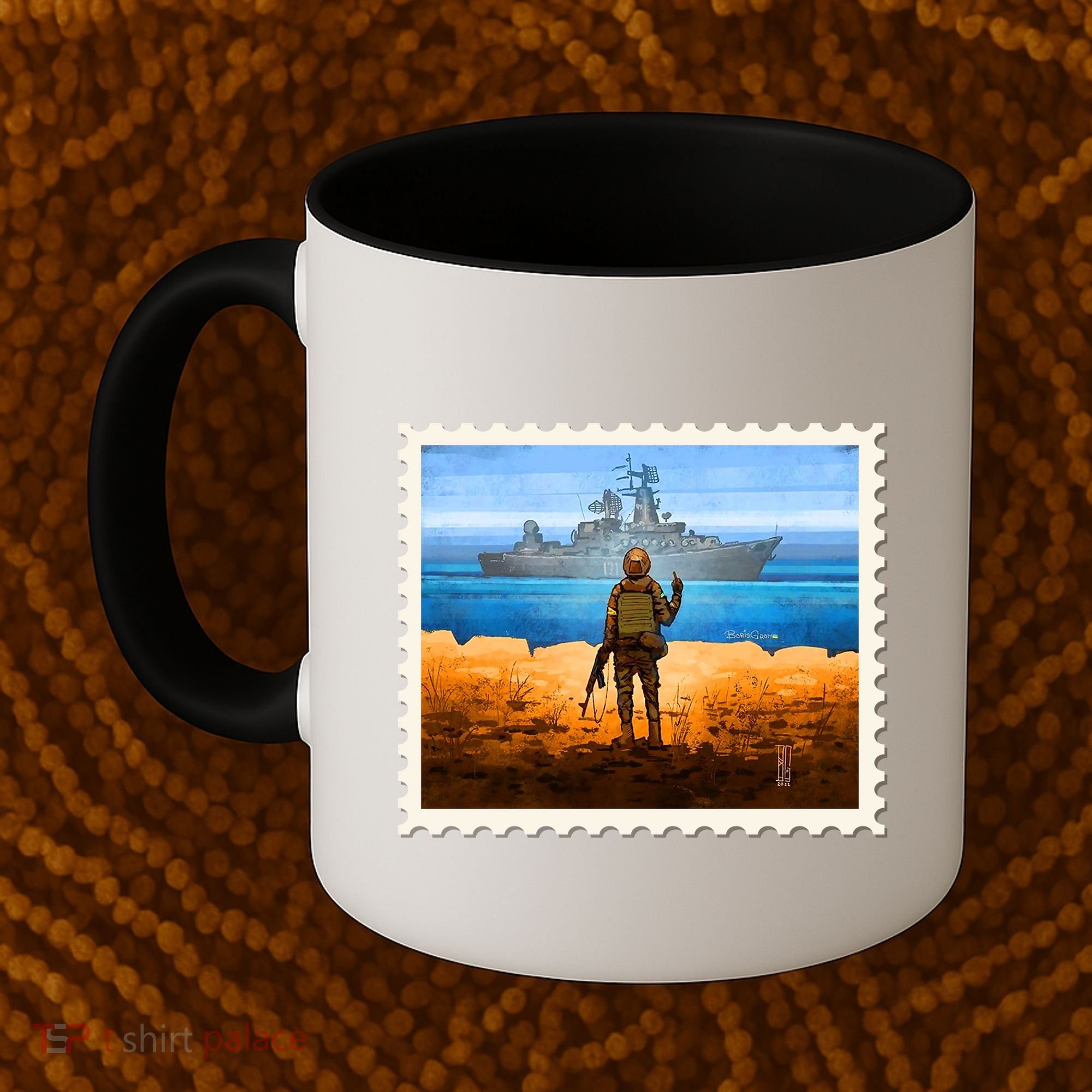 Ukraine Vs Russian Warship Stamp Coffee Mug
