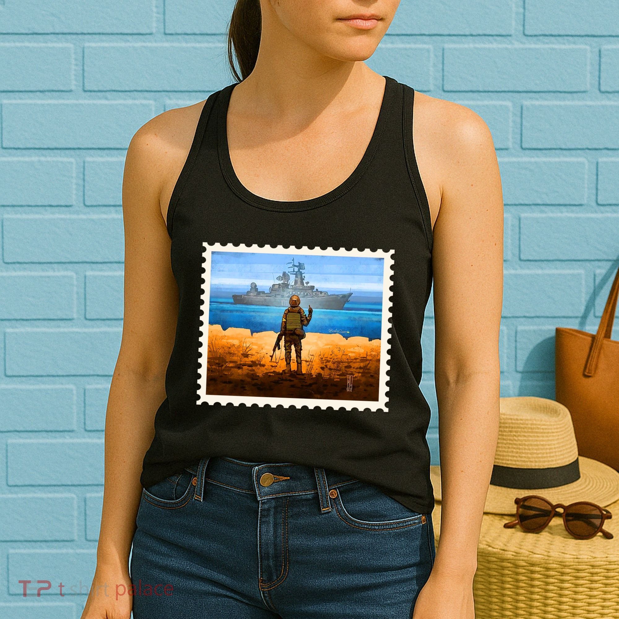 Ukraine Vs Russian Warship Stamp Women's Tank Top