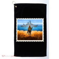 Ukraine Vs Russian Warship Stamp Golf Towel thumb 0