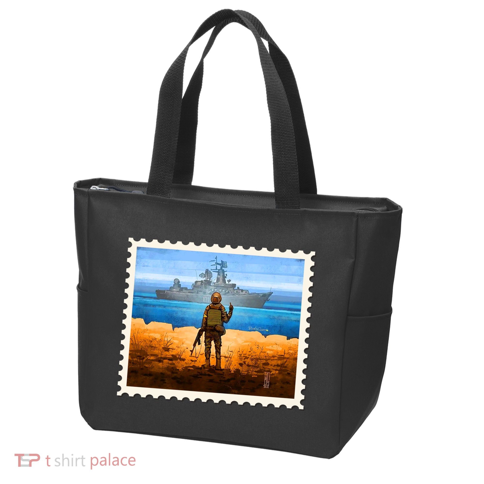 Ukraine Vs Russian Warship Stamp Tote Bag