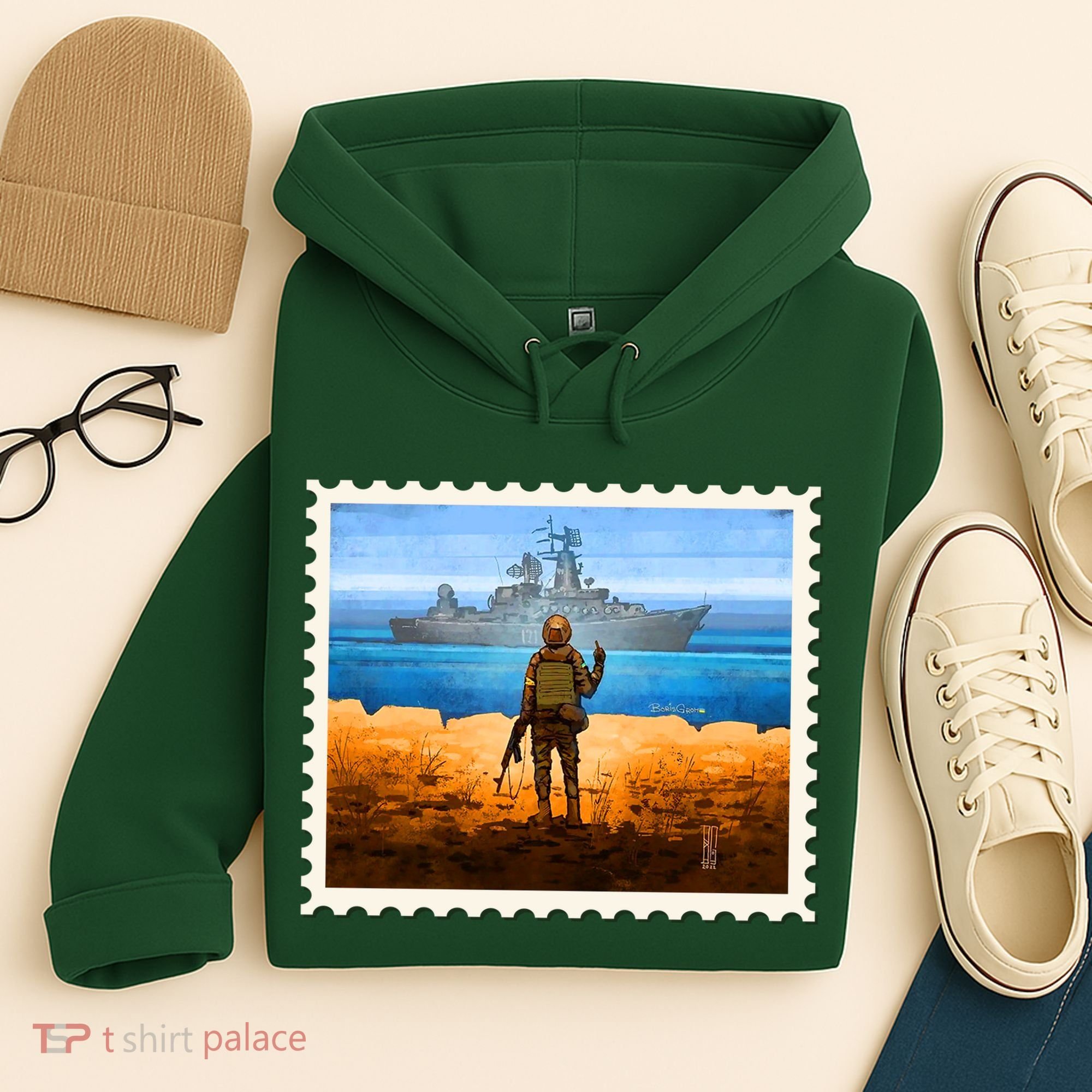 Ukraine Vs Russian Warship Stamp Hoodie