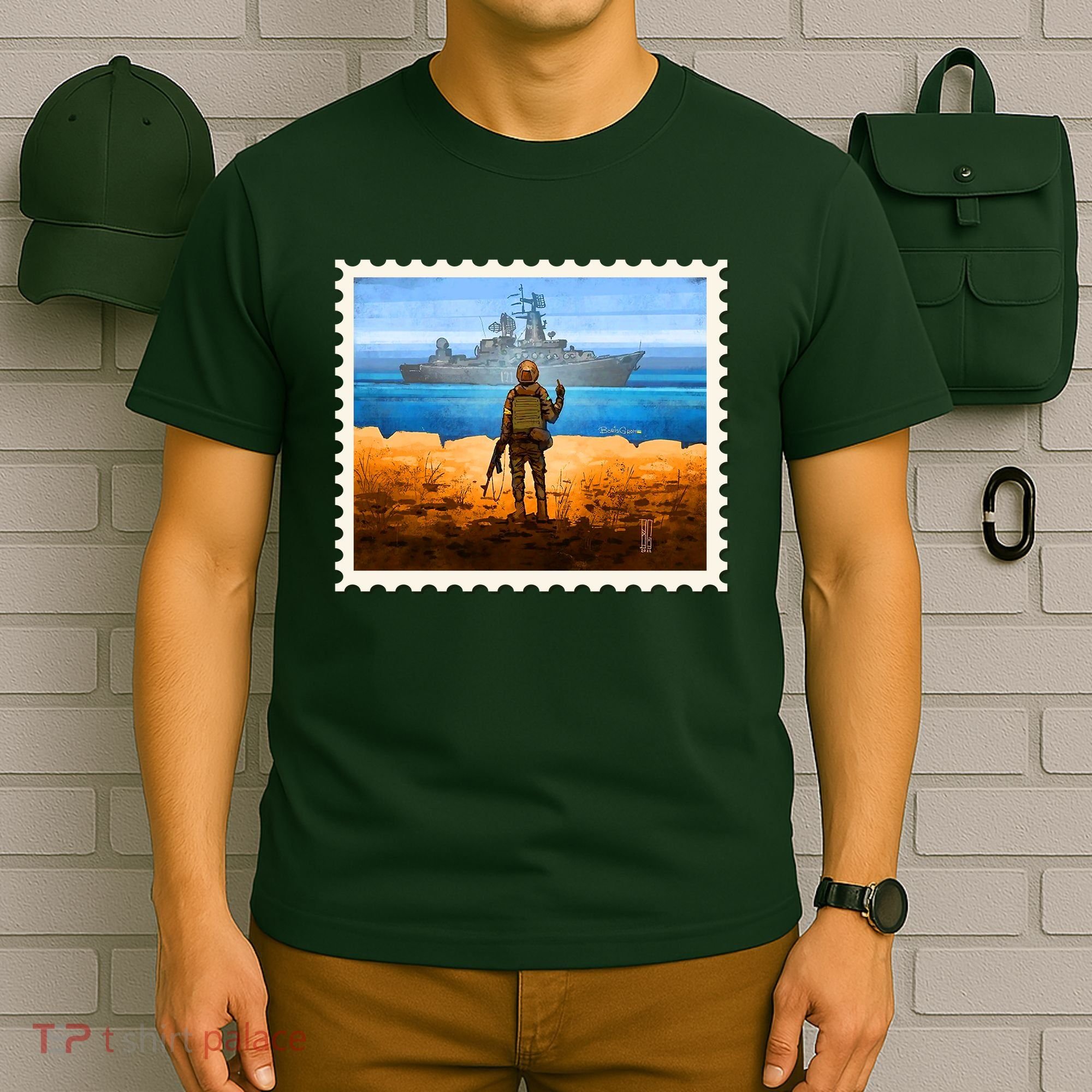 Ukraine Vs Russian Warship Stamp T-Shirt