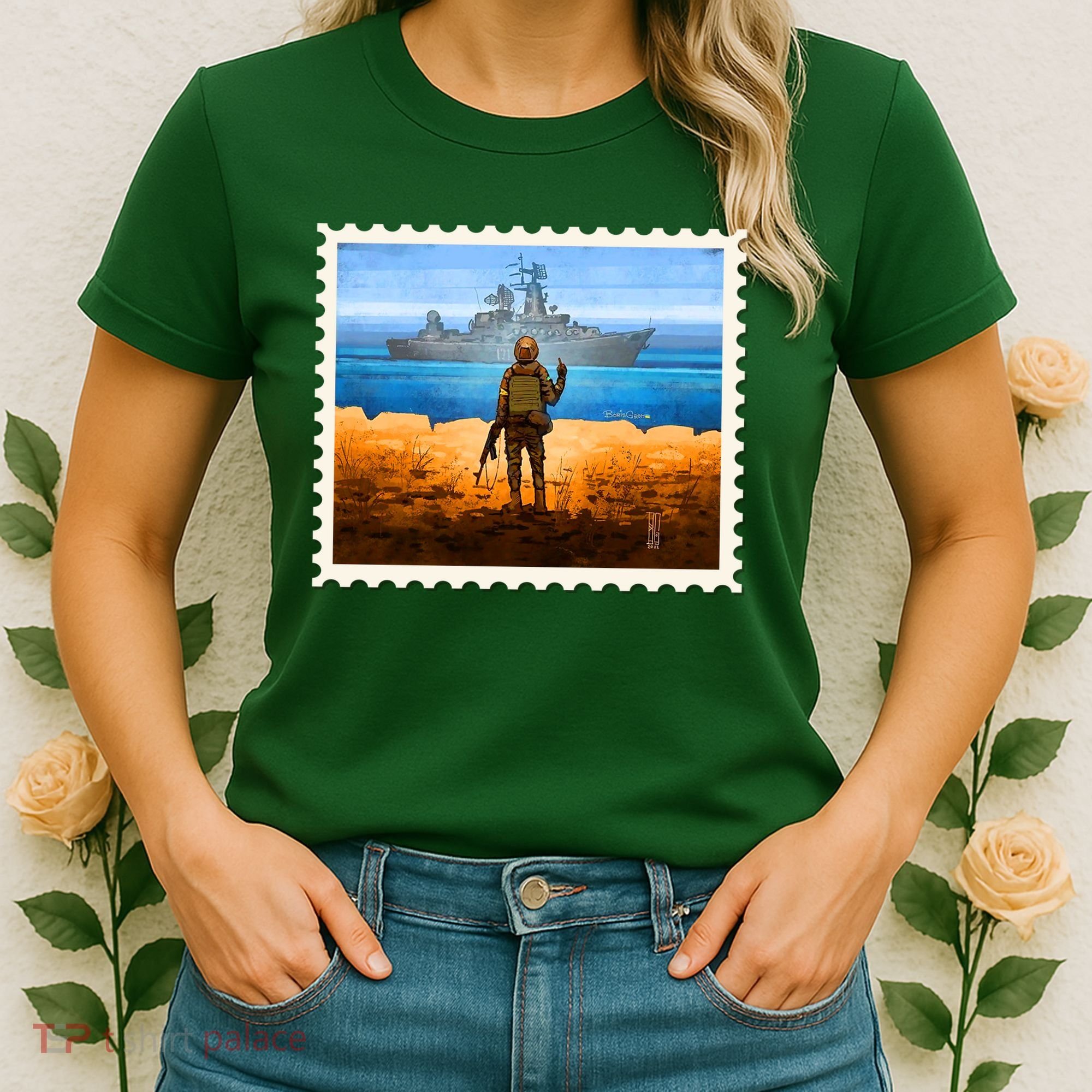 Ukraine Vs Russian Warship Stamp Women's T-Shirt