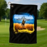 Ukraine Vs Russian Warship Golf Towel thumb 1