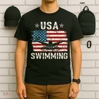 Usa Vintage Swimming Team Retro Support Usa T-Shirt thumb 6