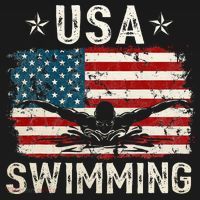 Usa Vintage Swimming Team Retro Support Usa T-Shirt thumb 7
