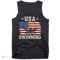 Usa Vintage Swimming Team Retro Support Usa Tank Top thumb 0