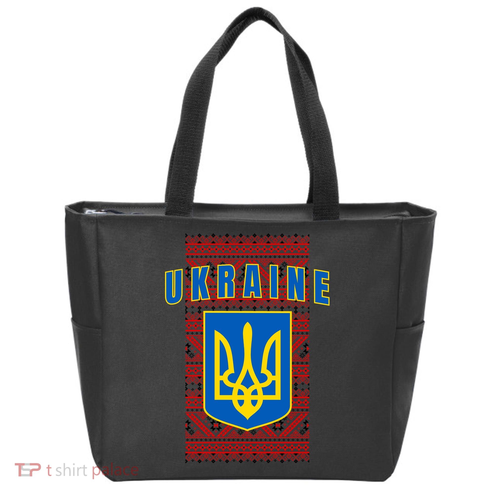 Ukraine Vyshyvanka Trident Flag Support Tote Bag