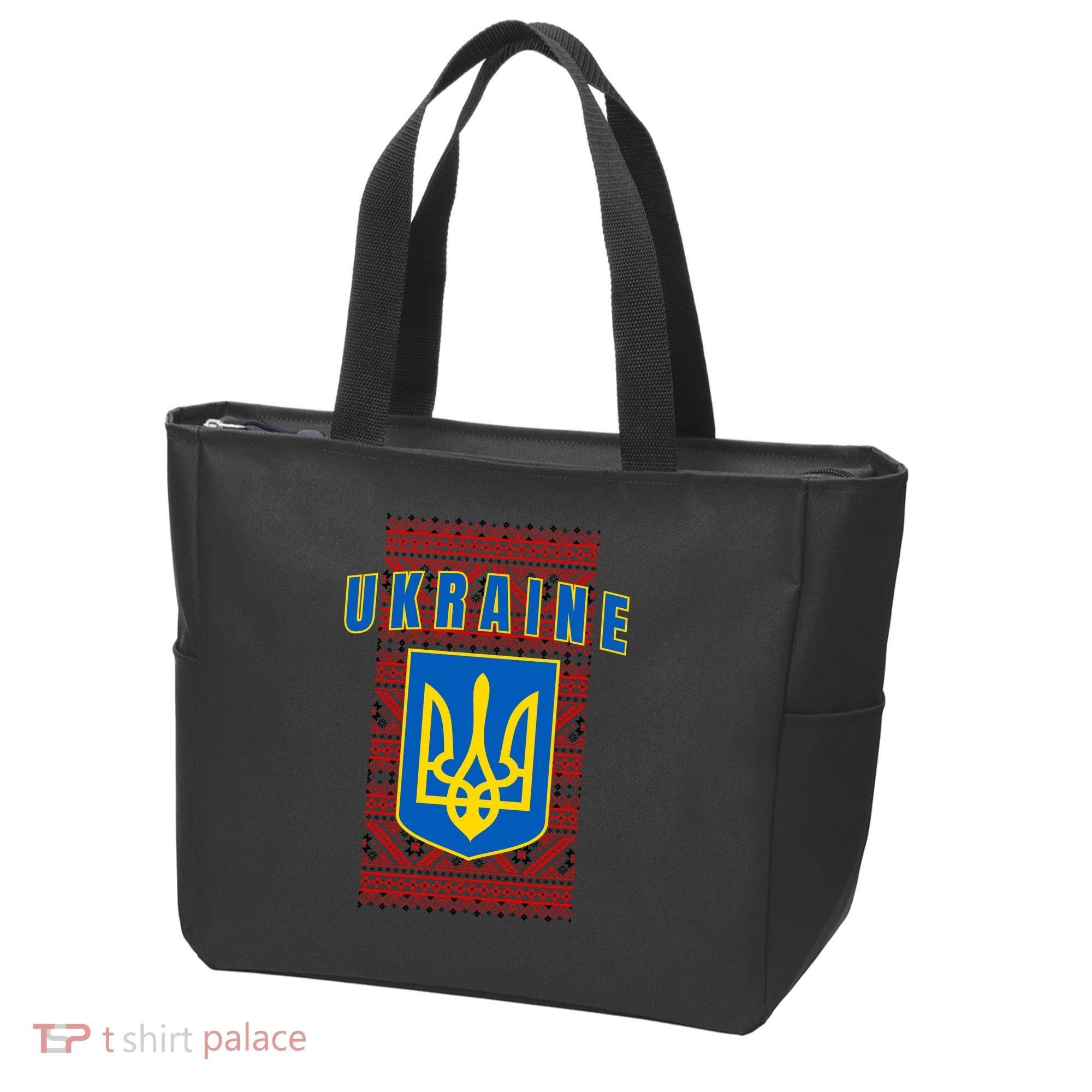 Ukraine Vyshyvanka Trident Flag Support Tote Bag