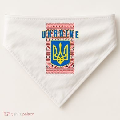 Ukraine Vyshyvanka Trident Flag Support USA-Made Doggie Bandana