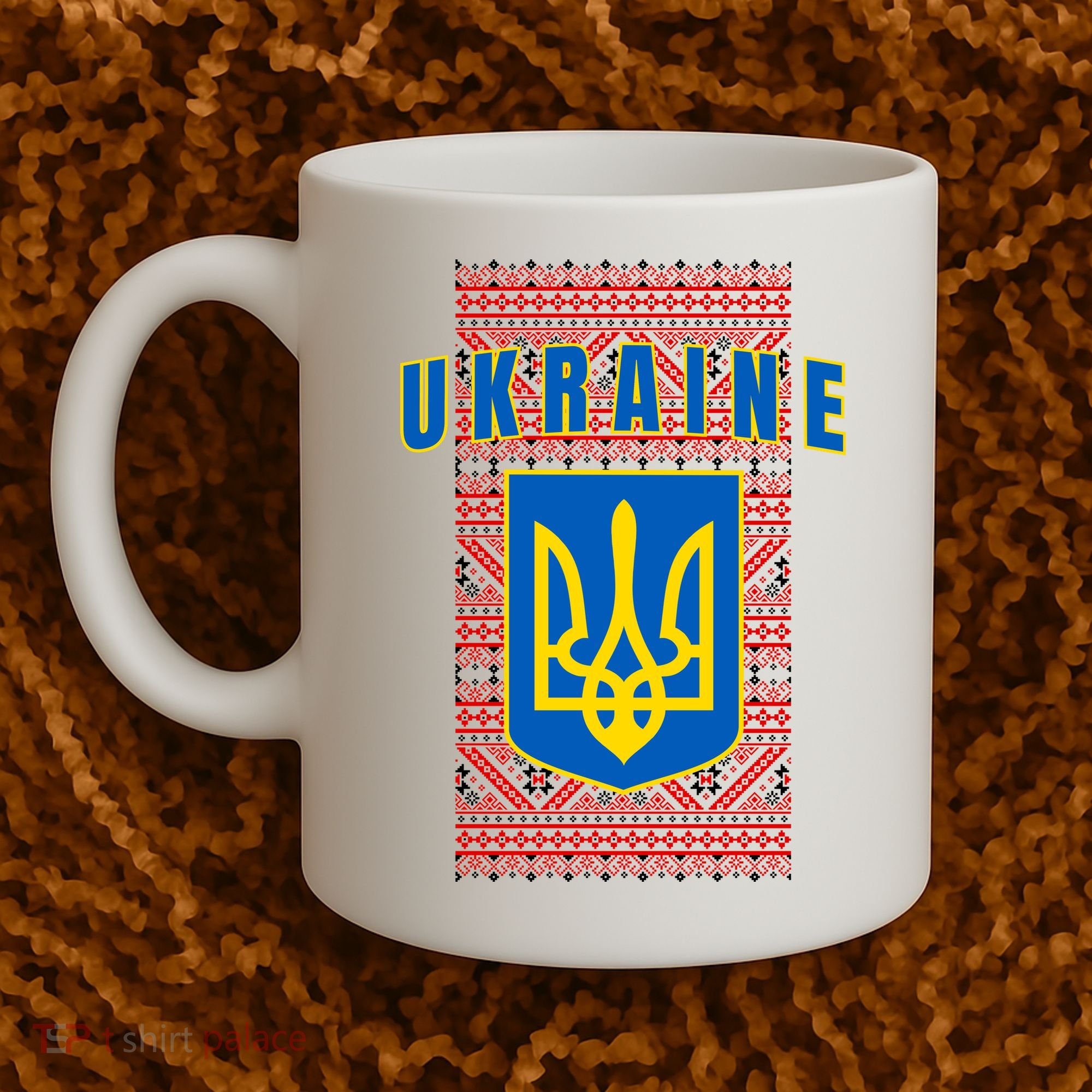 Ukraine Vyshyvanka Trident Flag Support Coffee Mug