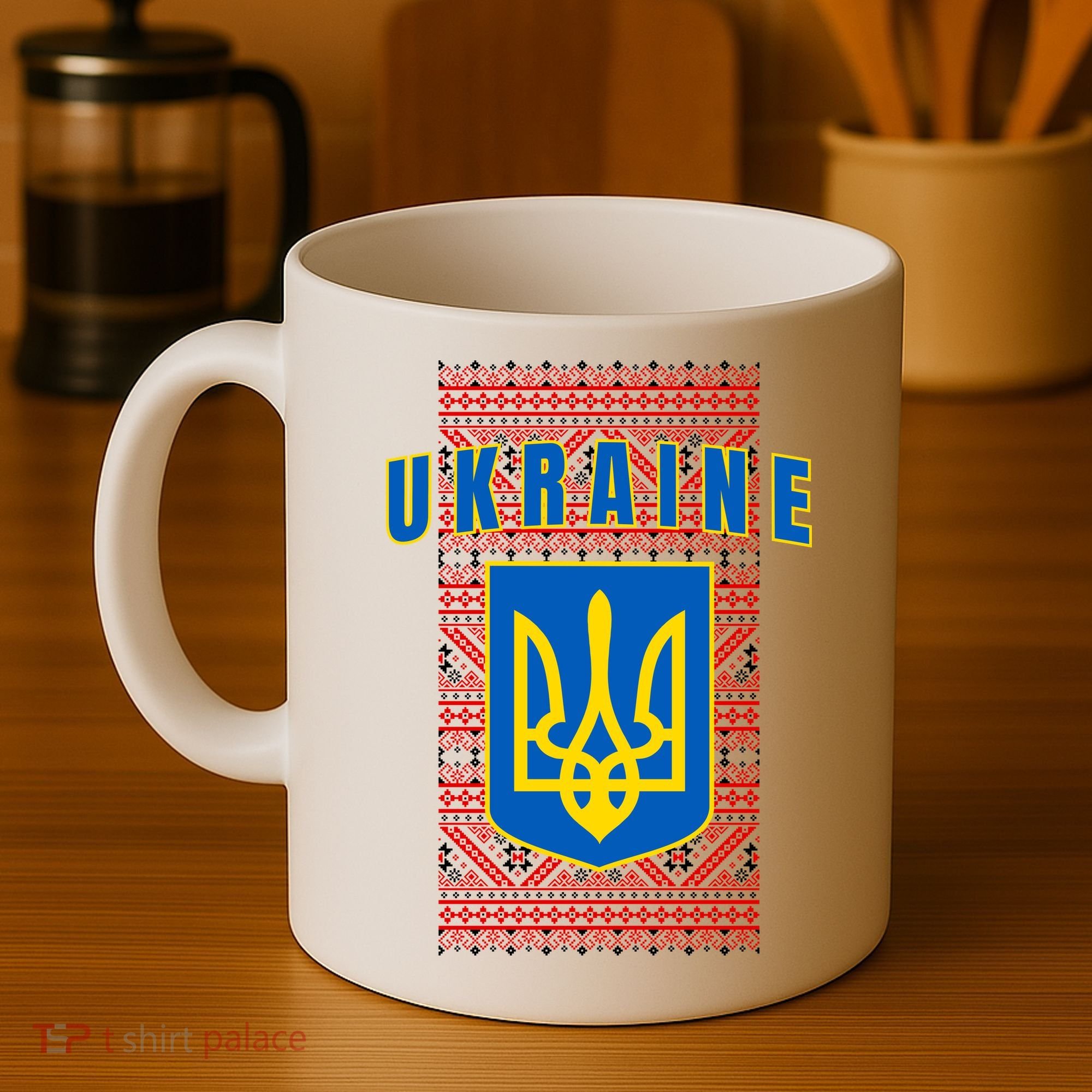 Ukraine Vyshyvanka Trident Flag Support Coffee Mug