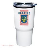 Ukraine Vyshyvanka Trident Flag Support Tumbler thumb 0
