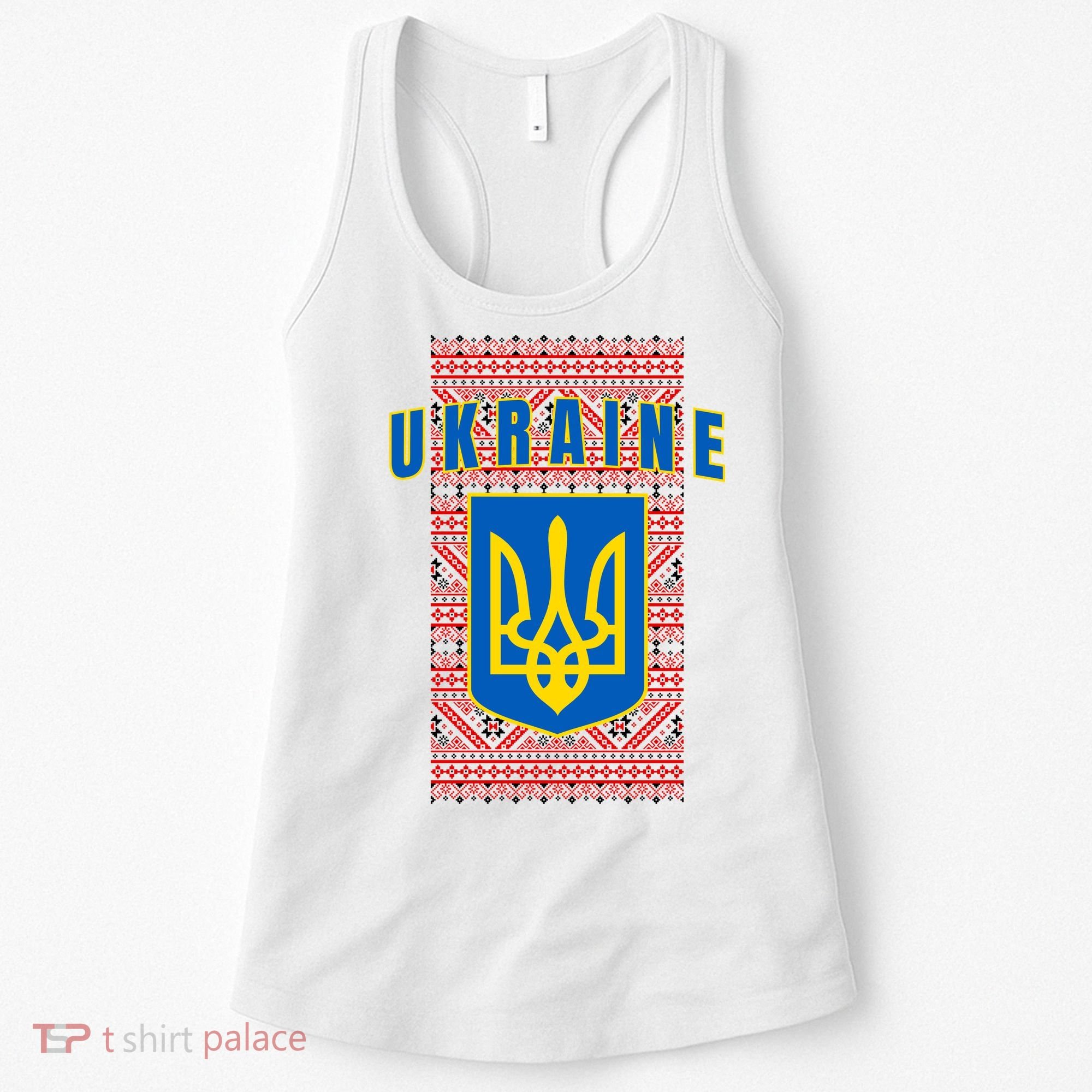 Ukraine Vyshyvanka Trident Flag Support Women's Tank Top