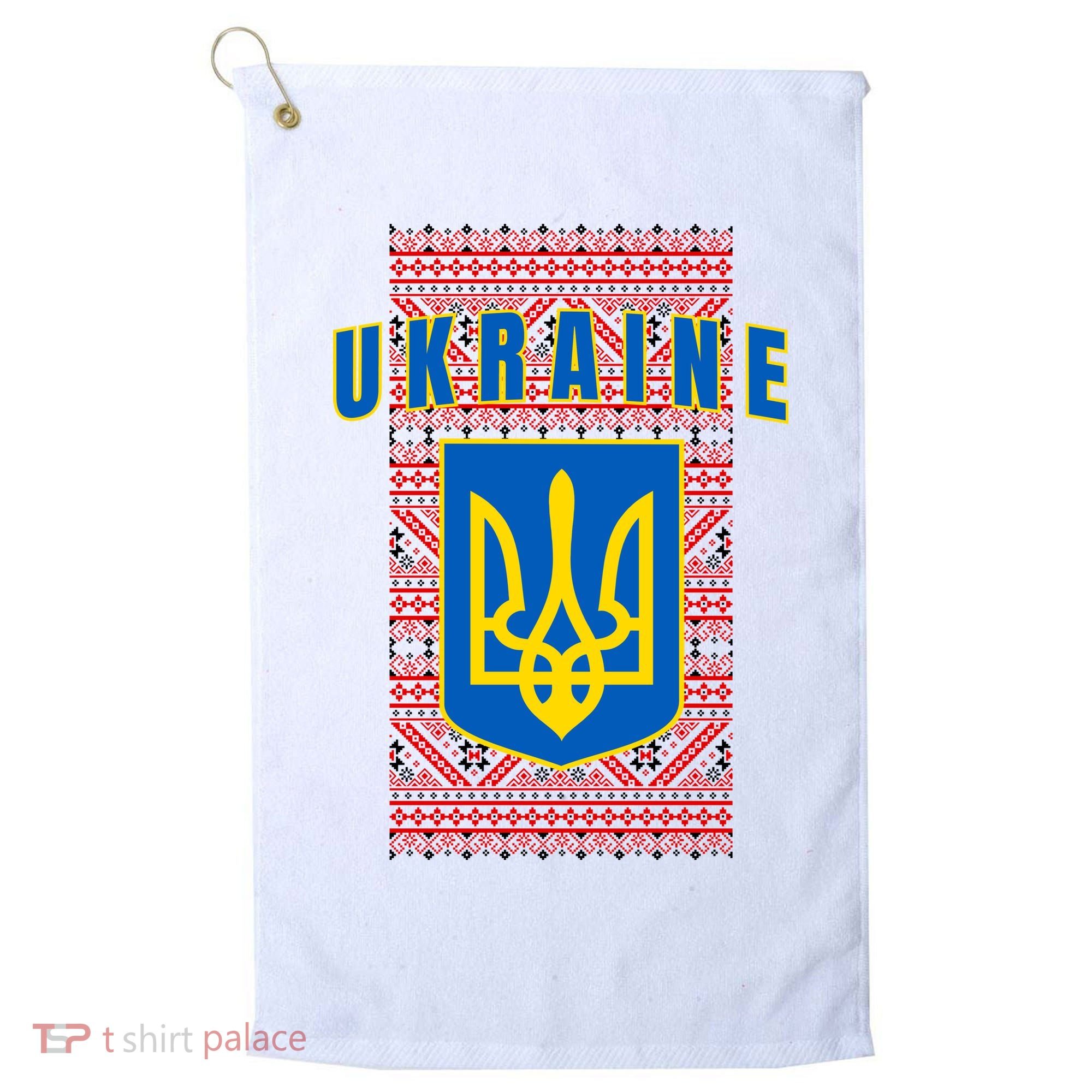 Ukraine Vyshyvanka Trident Flag Support Golf Towel