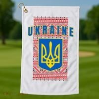 Ukraine Vyshyvanka Trident Flag Support Golf Towel thumb 1