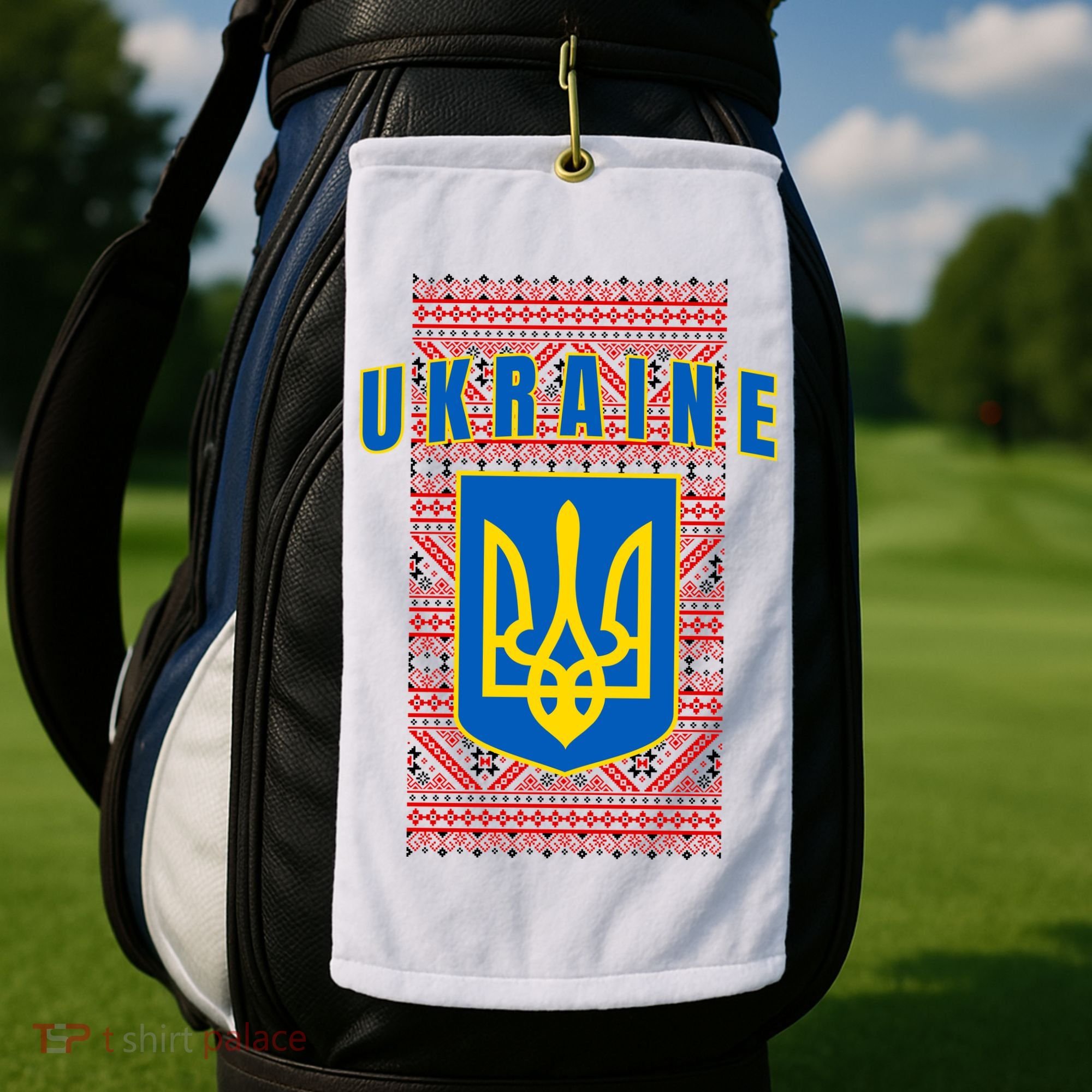 Ukraine Vyshyvanka Trident Flag Support Golf Towel