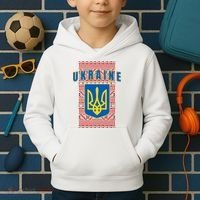 Ukraine Vyshyvanka Trident Flag Support Kids Hoodie thumb 2