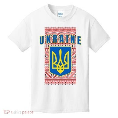 Ukraine Vyshyvanka Trident Flag Support Kids T-Shirt