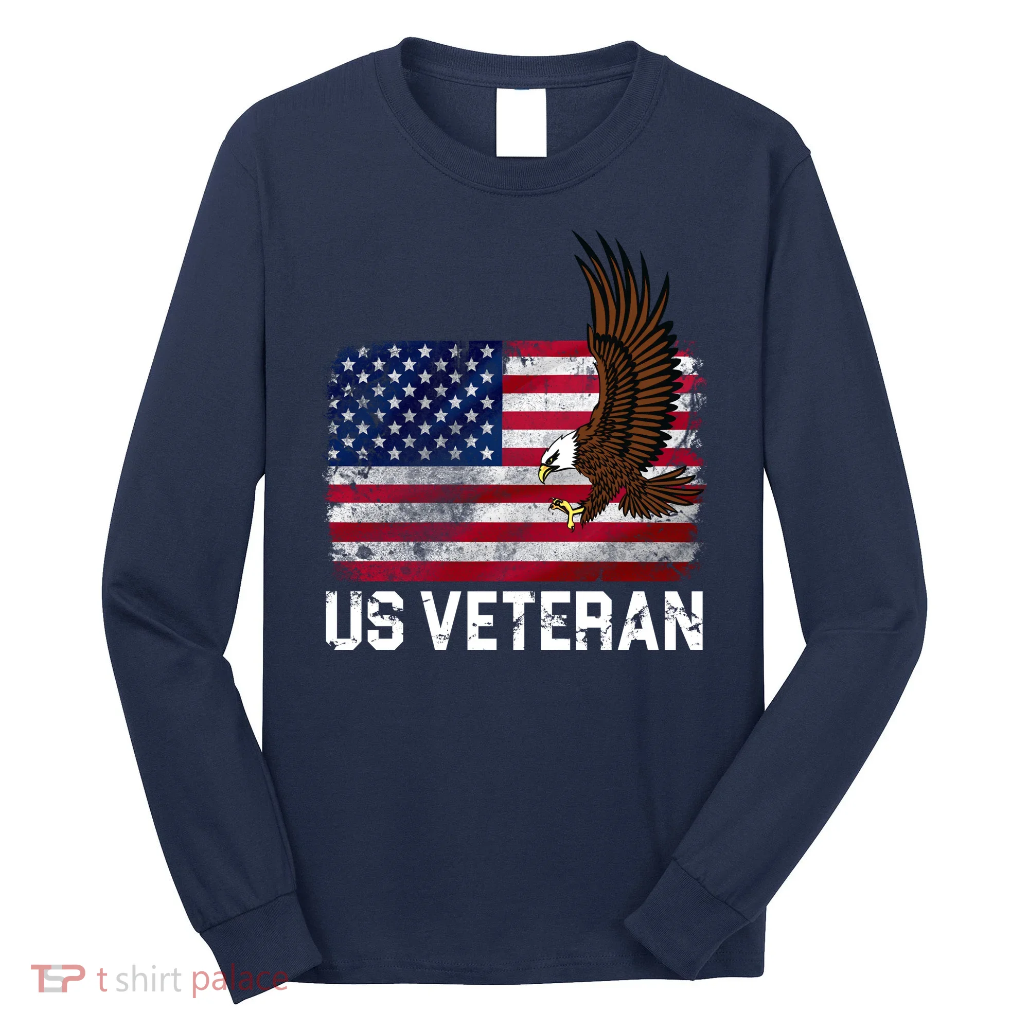 US Veteran Vintage American Bald Eagle Long Sleeve Shirt