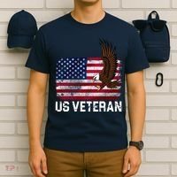 US Veteran Vintage American Bald Eagle T-Shirt thumb 6