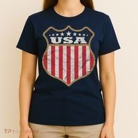 USA Vintage White Cool USA Flag Vintage T-Shirt thumb 4