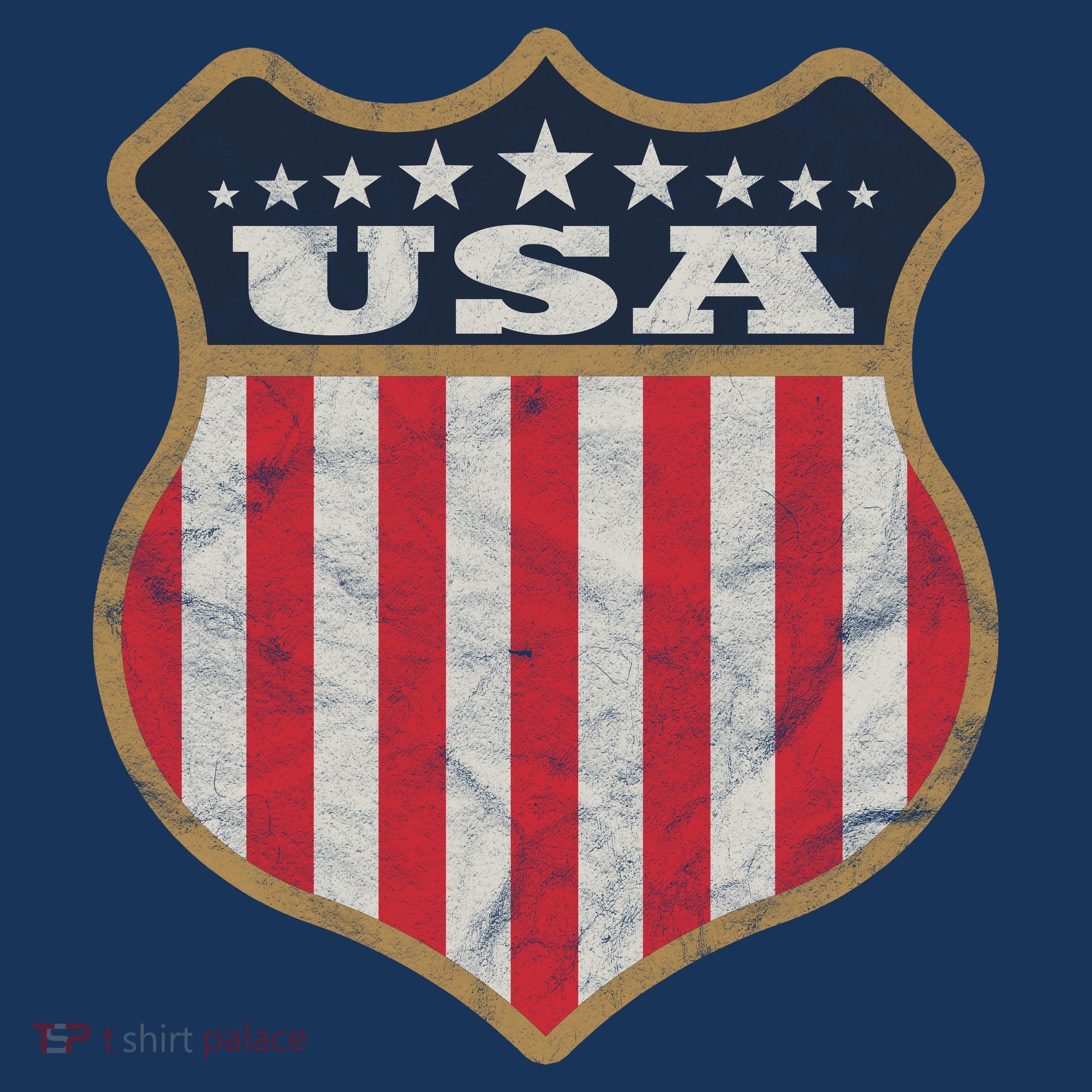 USA Vintage White Cool USA Flag Vintage T-Shirt