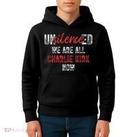 UnSilence We Are All Charlie Kirk Now Kids Hoodie thumb 4