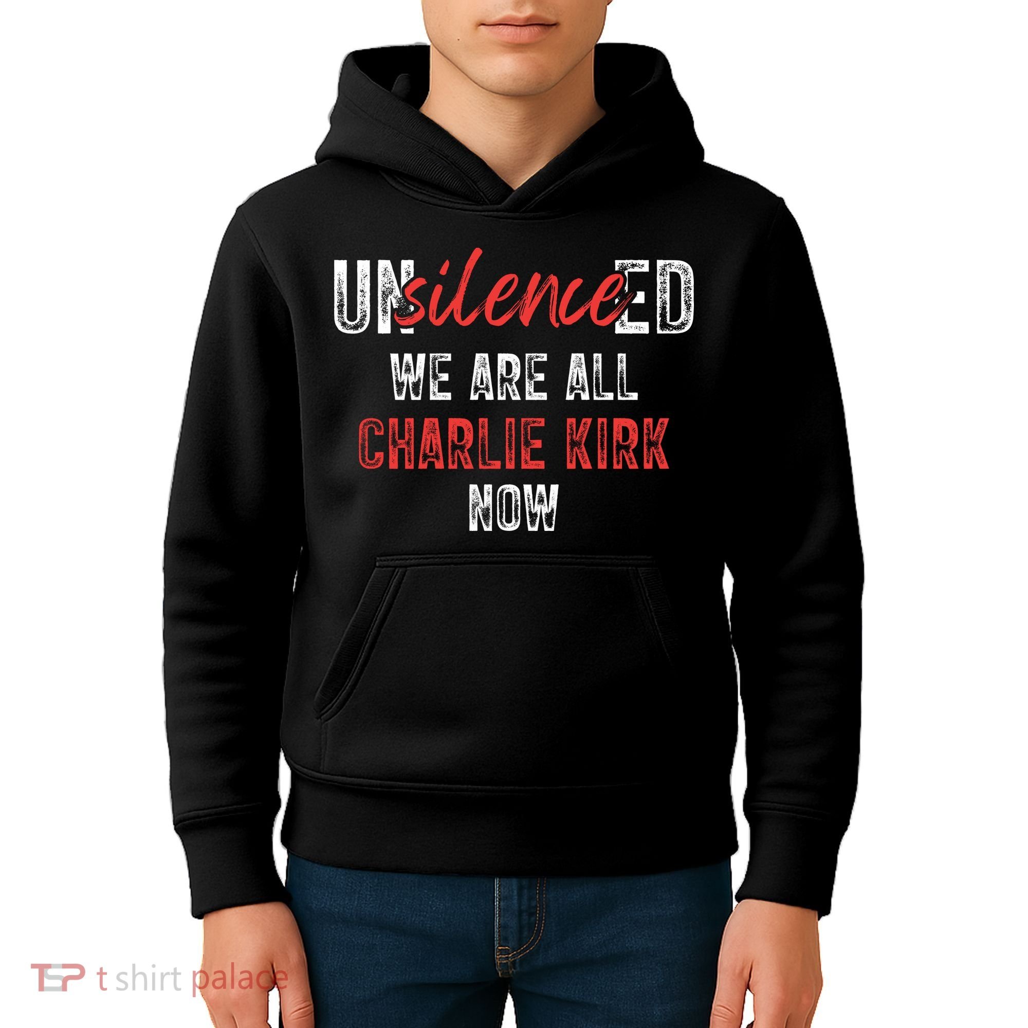 UnSilence We Are All Charlie Kirk Now Kids Hoodie