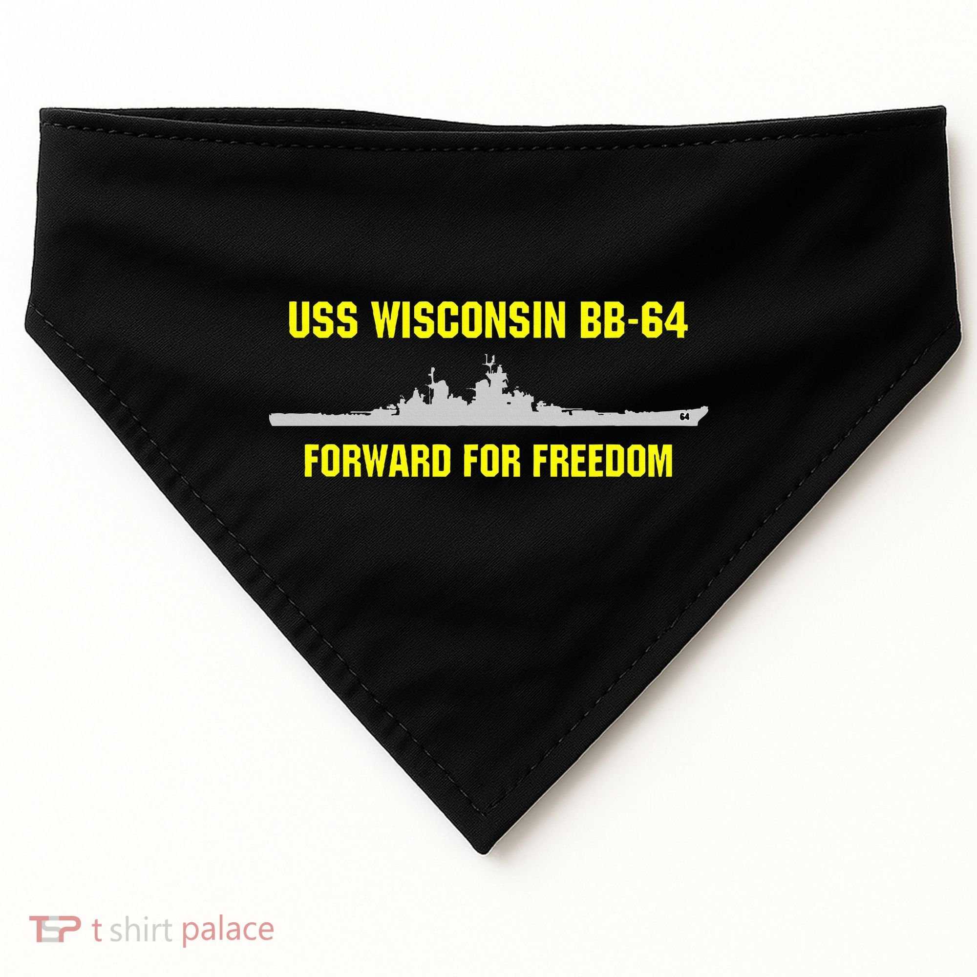 Uss Wisconsin Bb64 USA-Made Doggie Bandana