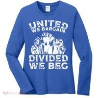 United We Bargain Divided We Beg Labor Day Union Worker Gift Women's Long Sleeve Shirt thumb 0