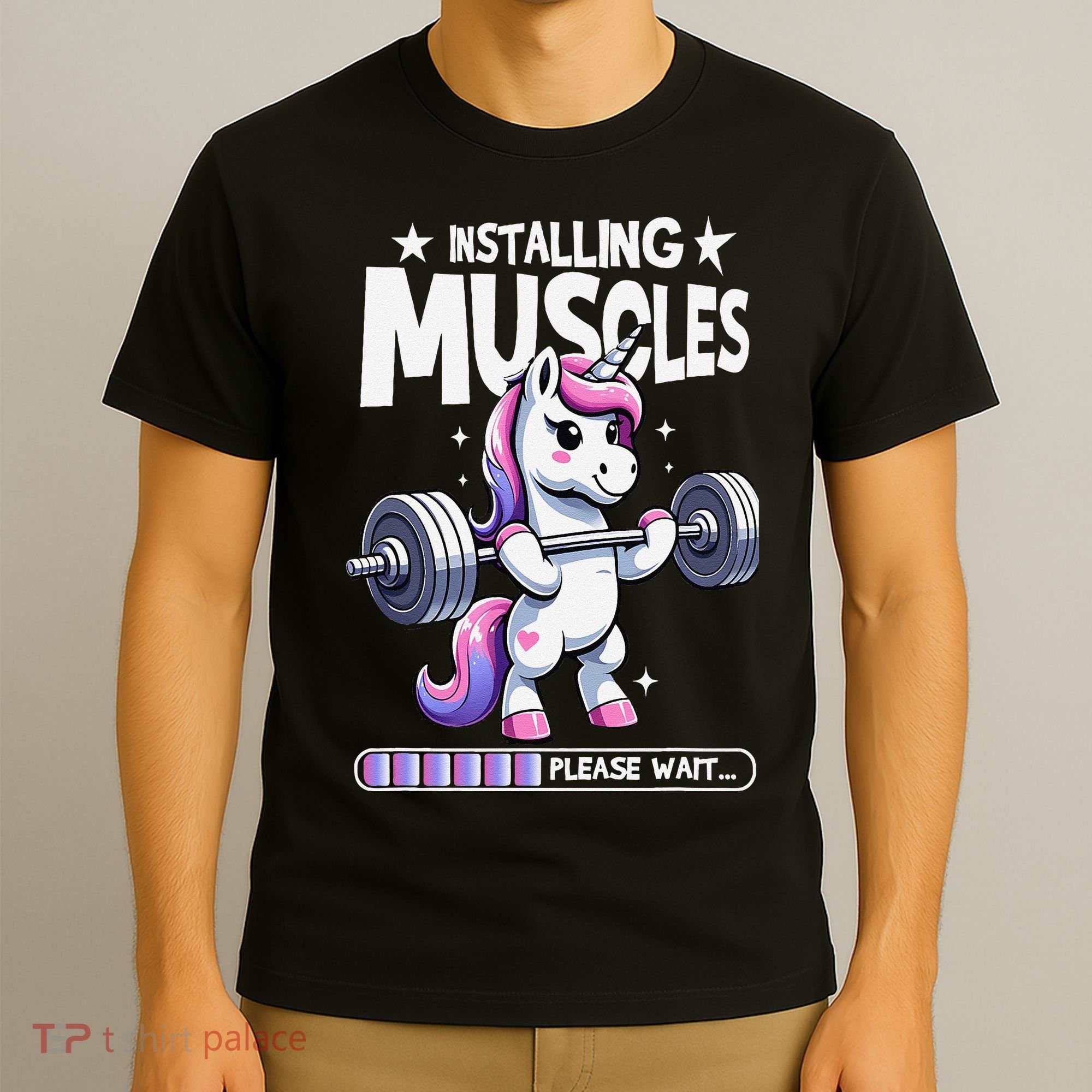 Unicorn Weightlifting Fitness Gym Workout Weight Training T-Shirt