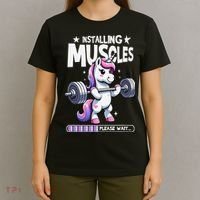 Unicorn Weightlifting Fitness Gym Workout Weight Training T-Shirt thumb 4